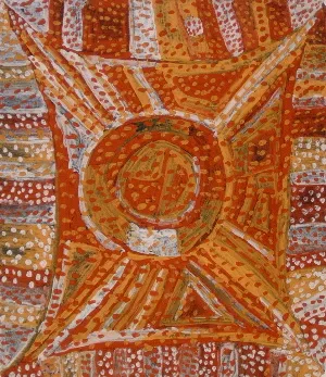 Estelle Munkanome, natural earth pigments on paper, 51 x 57cm