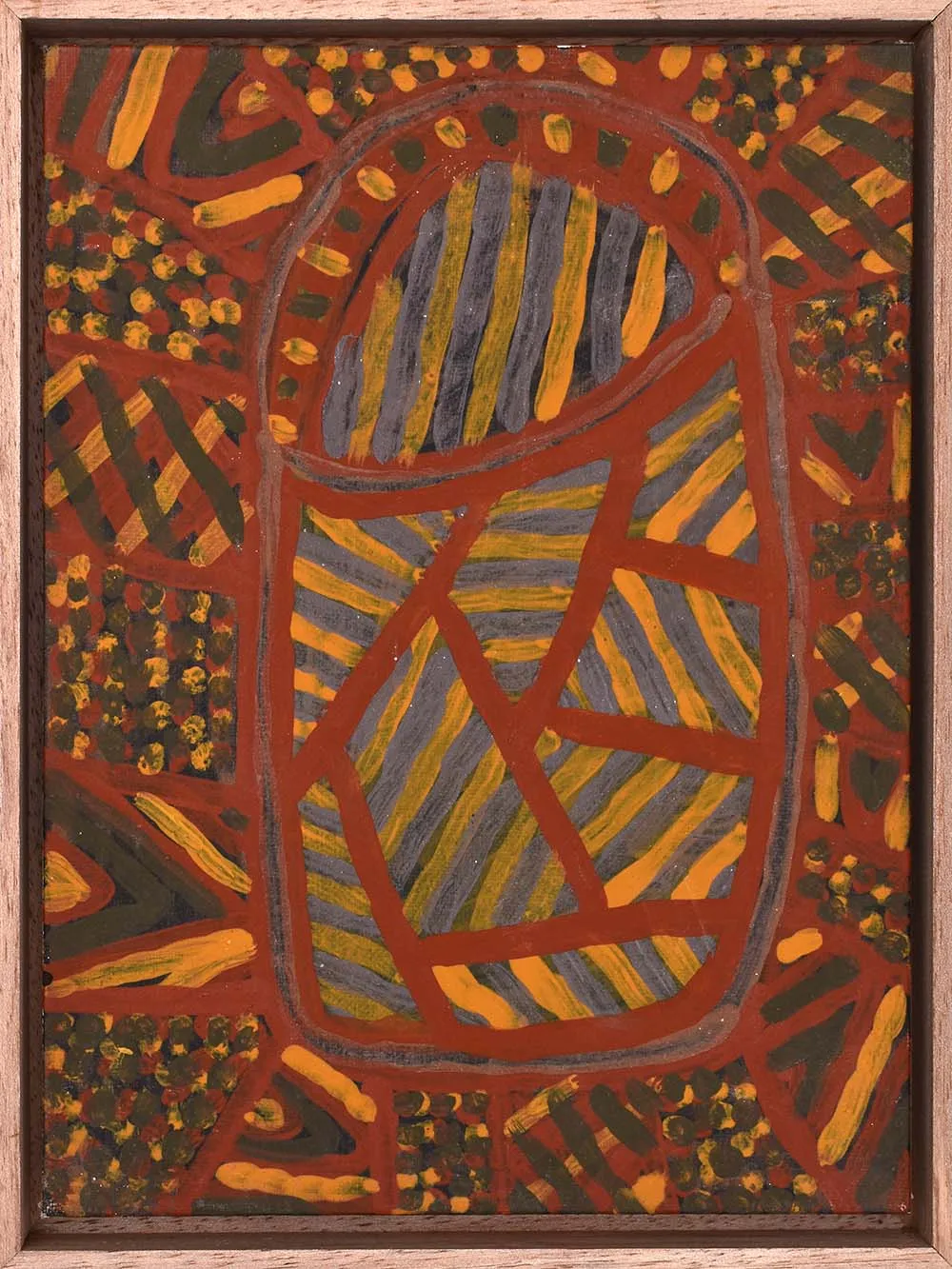 Alexandrina Kantilla, (framed) Tunga III, 2011, natural earth pigments on canvas board, 23 x 30.5 cm