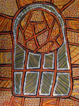 Alexandrina Kantilla, Tunga IV, 2011, natural earth pigments on canvas board, 30.5 x 40.6 cm
