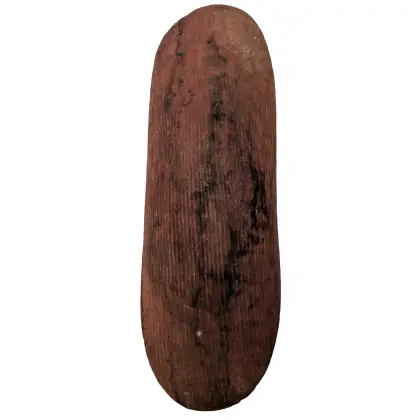 Artist Once Known, Shield, carved softwood, 83 x 24 x 8 cm