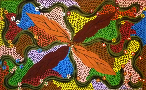 Ivy, Bush Medicine, synthetic polymer paint on canvas, 45 x 27cm