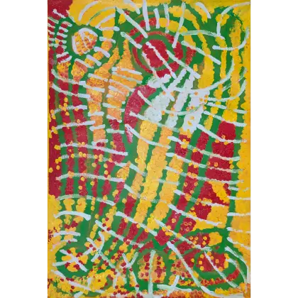 Lorna Naparrula Fencer, Bush Potato, 2000, synthetic polymer paint on canvas, 98 x 67 cm