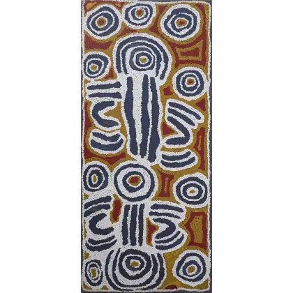 Liddy Nakamarra Nelson, Yurmupa - the big potato, 2000, synthetic polymer paint on canvas, 84 x 38cm