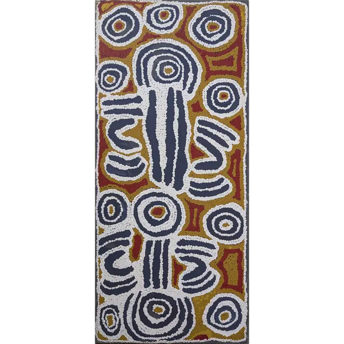 Liddy Nakamarra Nelson, Yurmupa - the big potato, 2000, synthetic polymer paint on canvas, 84 x 38cm
