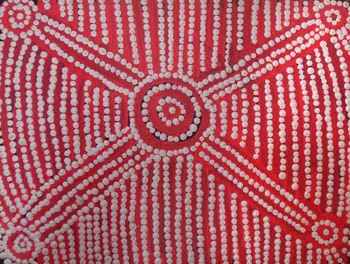 Wilma Napangardi Poulson, Pikiliyi Jukurrpa (Vaughn Spring Dreaming), 2012, synthetic polymer paint on canvas, 23 x 30.5 cm