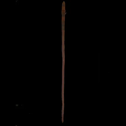 Artist Once Known, Spear, carved wood, 140 x 4cm