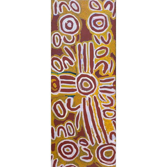 Liddy Nakamarra Nelson, Bush Potatoes (Purda), 2000, synthetic polymer paint on canvas, 122 x 53cm