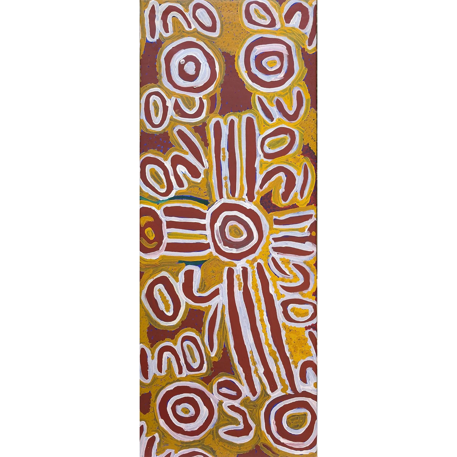 Liddy Nakamarra Nelson, Bush Potatoes (Purda), 2000, synthetic polymer paint on canvas, 122 x 53cm