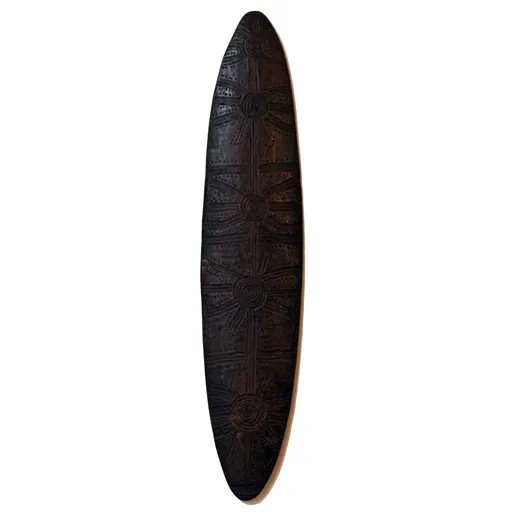 Artist Once Known, Message Stick, carved hardwood, 33 cm