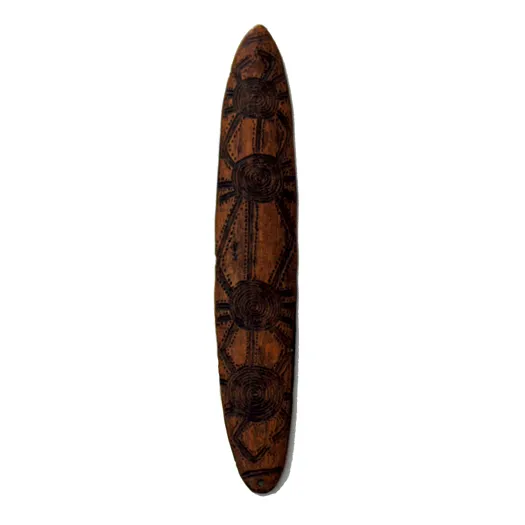 Guwaykuway Wanambi, Message Stick, carved hardwood, 22 cm