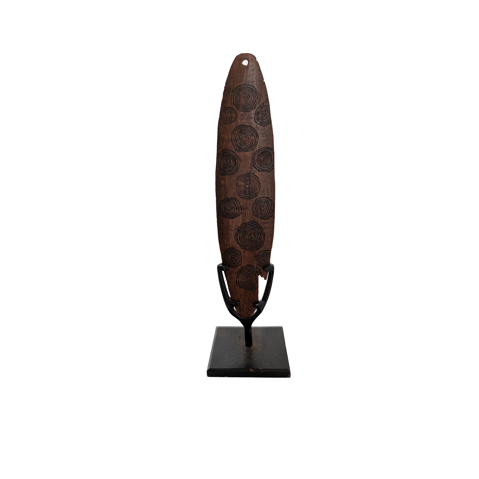 Artist Once Known, Bullroarer, carved hardwood, 16.5 cm