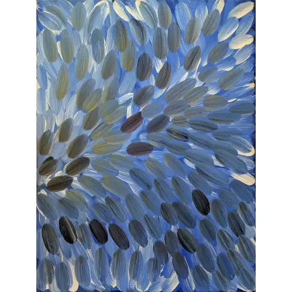 Gloria Tamerre Petyarre, Bush Medicine, 2012, synthetic polymer paint on Belgian linen, 122 x 92 cm