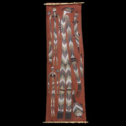 Djawida  Nadjongorle, Nawura, Dreaming Man of Gudjekbin, 1988, 143 x 42 cm