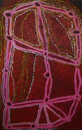Loren & Myrtle Pennington, Nyarnkurn and Karna, 2002, synthetic polymer paint on Belgian linen, 137 x 80 cm