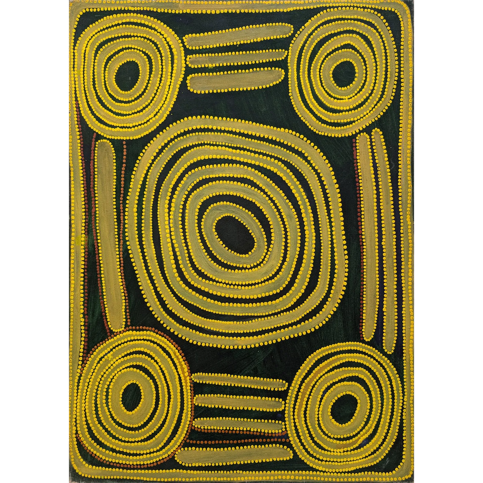 Jimmy Nerrimah, Tapping Sticks, 2003, synthetic polymer paint on canvas, 79 x 60 cm