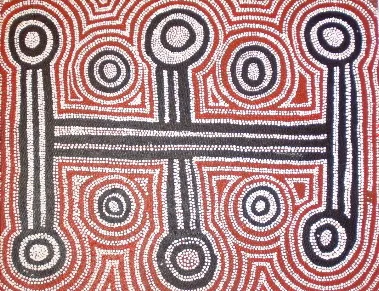 Ronnie Lawson Tjakamarra, Mens dreaming, synthetic polymer paint on canvas, 51 x 41cm