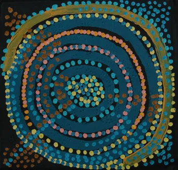 Shorty Jangala Robertson, Ngapa Jukurrpa (Water Dreaming) - Puyurru (unstretched), 2013, synthetic polymer paint on Belgian linen, 30 x 30 cm