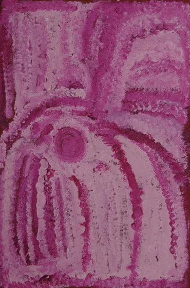 Eubena Nampitjin, Kinyu, 2012, synthetic polymer paint on linen, 40 x 30 cm