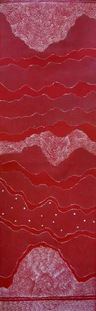 Julie Nangala Robinson, Pirlinyanu, 2009, synthetic polymer paint on Belgian linen, 61 x 198cm
