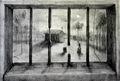 Gordon Syron, Bury the Living, 1993, lithograph on paper, 58 x 76 cm