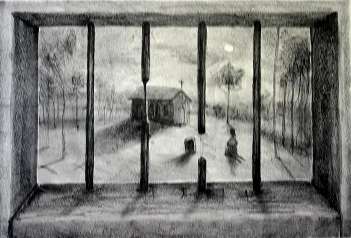Gordon Syron, Bury the Living, 1993, lithograph on paper, 58 x 76 cm