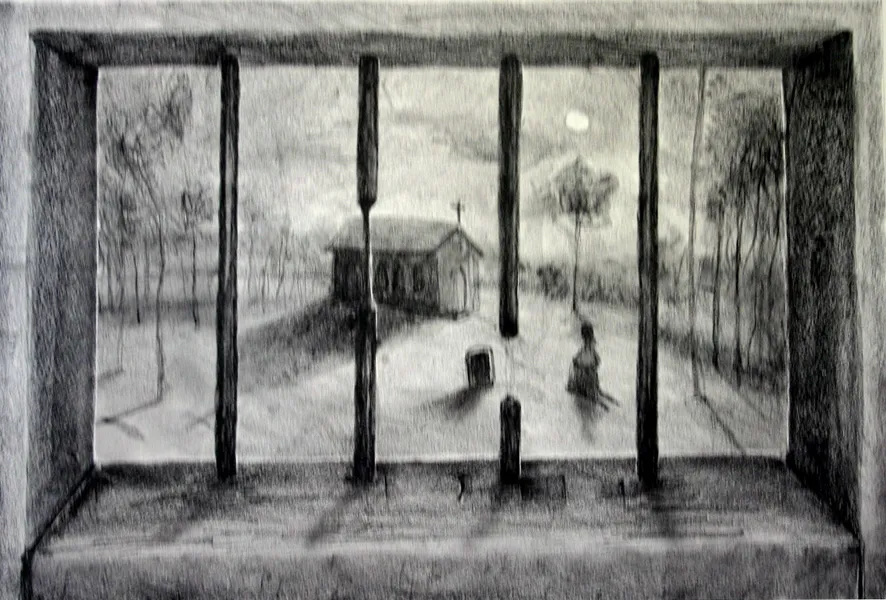 Gordon Syron, Bury the Living, 1993, lithograph on paper, 58 x 76 cm