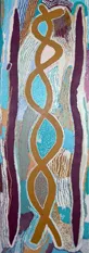 Maggie Watson Napangardi, Mina Mina, synthetic polymer paint on canvas, 190 x 65 cm