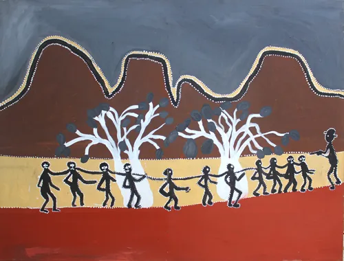 Jack Dale, Windjingare Packhorse Road, natural earth pigments on canvas, 148 x 111 cm