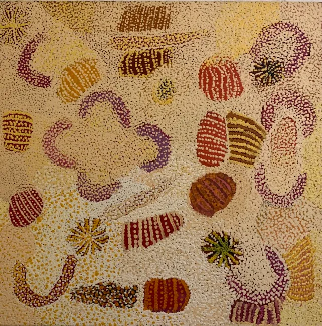 Elizabeth Nyumi Nungurrayi, Parwalla, 2002, synthetic polymer paint on Belgian linen, 80 x 80 cm