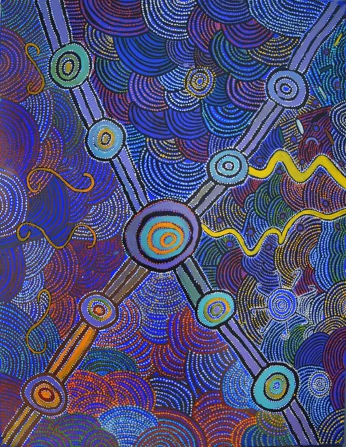 Paddy Kunmanara, Artist's Country, 2006, synthetic polymer paint on canvas, 199 x 153 cm
