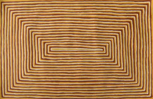 Turkey Tolson Tjupurrula, Women's Dreaming, 1996, synthetic polymer paint on canvas, 84 x 126 cm
