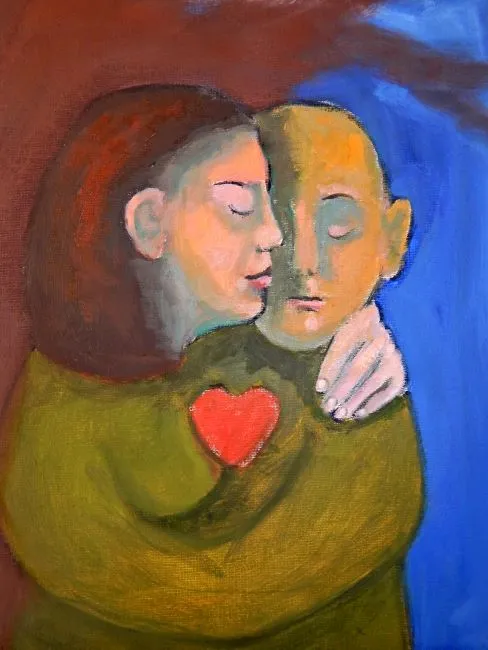 Jacob Karumapuli Stengle, Jewish Story I, 2017, oil on canvas board, 31 x 41 cm