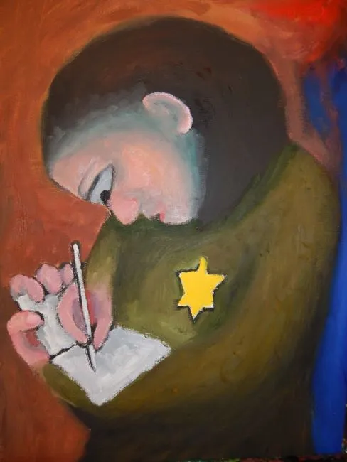 Jacob Karumapuli Stengle, Jewish Story II, 2017, oil on canvas board, 31 x 41 cm