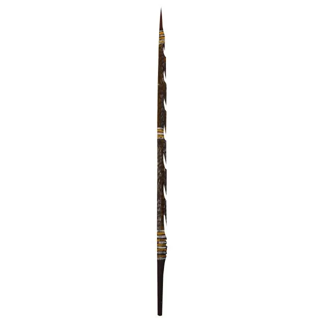 Artist Once Known, Ceremonial Spear, natural earth pigments on carved wood, 89 cm