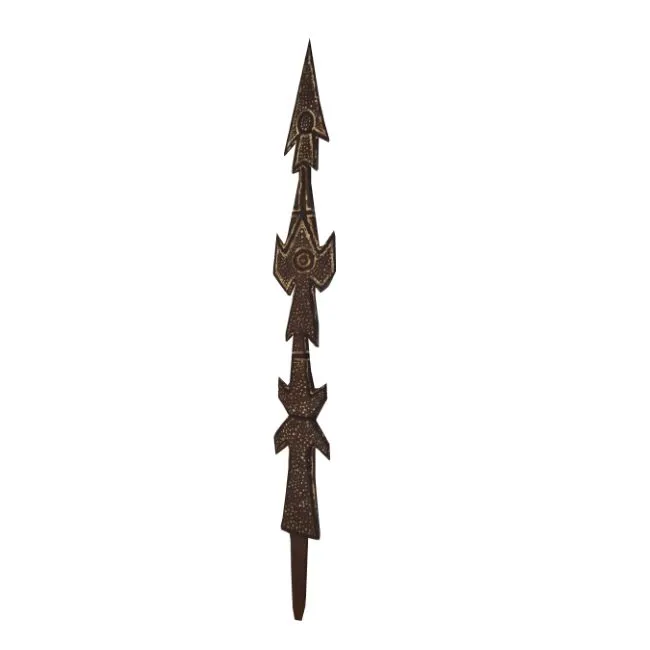 Artist Once Known, Ceremonial Spear, natural earth pigments on carved wood, 54 cm