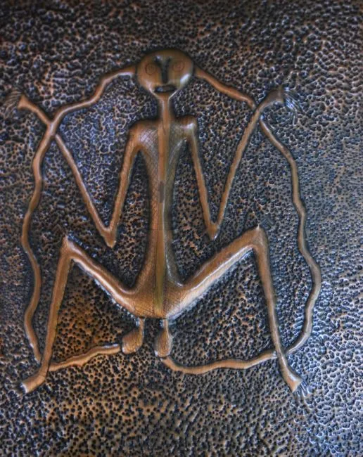 Wesley Ngainmirra, Momorron (Lightning Spirit), copper imprint, 17 x 13 cm