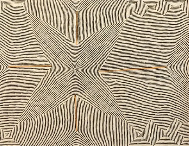 Walter Brown, Tingari, 2017, synthetic polymer paint on Belgian linen, 87 x 118 cm