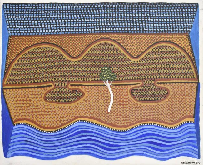 Trevor Nickolls, Untitled, 1989, synthetic polymer paint on canvas, 61 x 76 cm