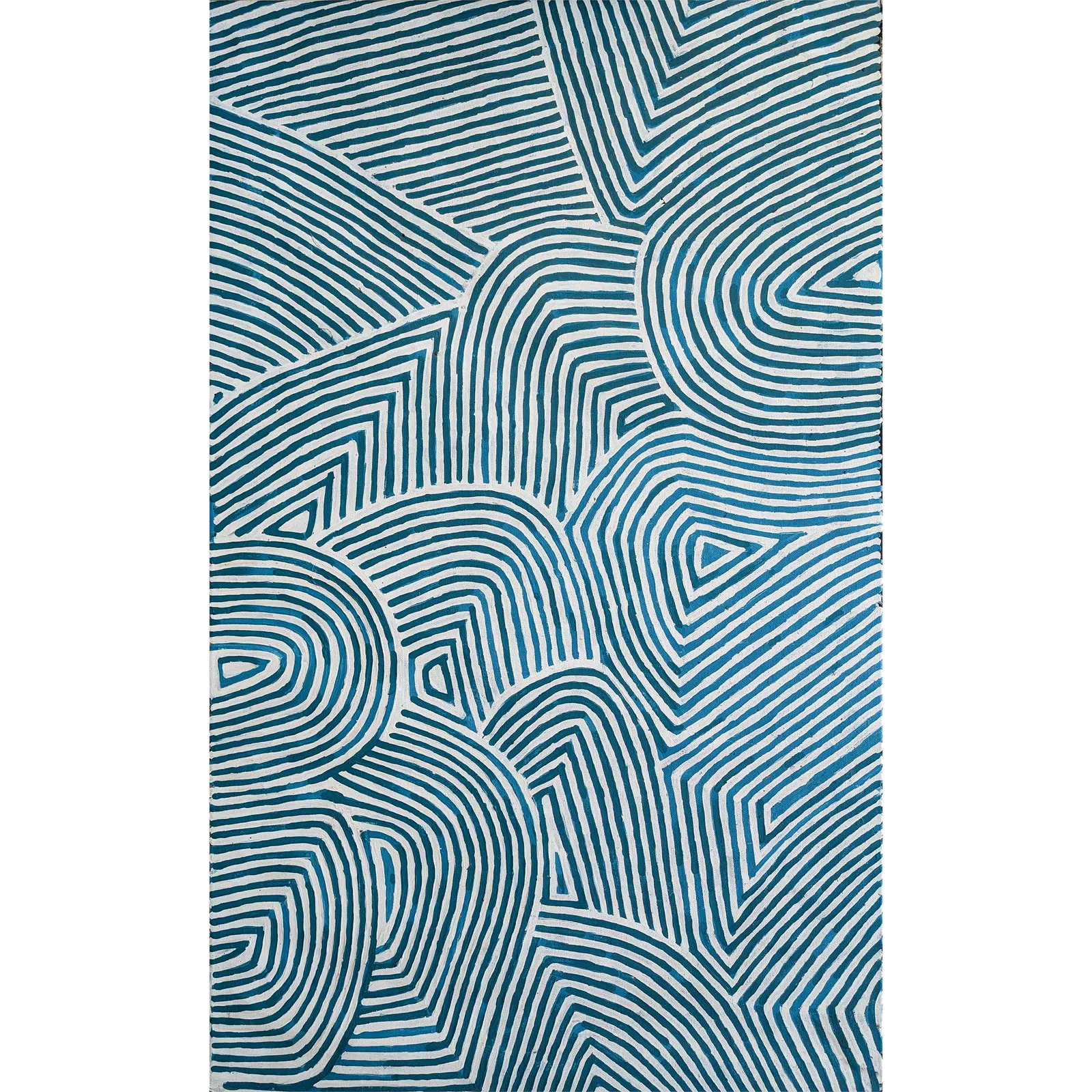 George (Hairbrush) Tjungurrayi, Tingari, 2005, synthetic polymer paint on Belgian linen, 150 x 90 cm