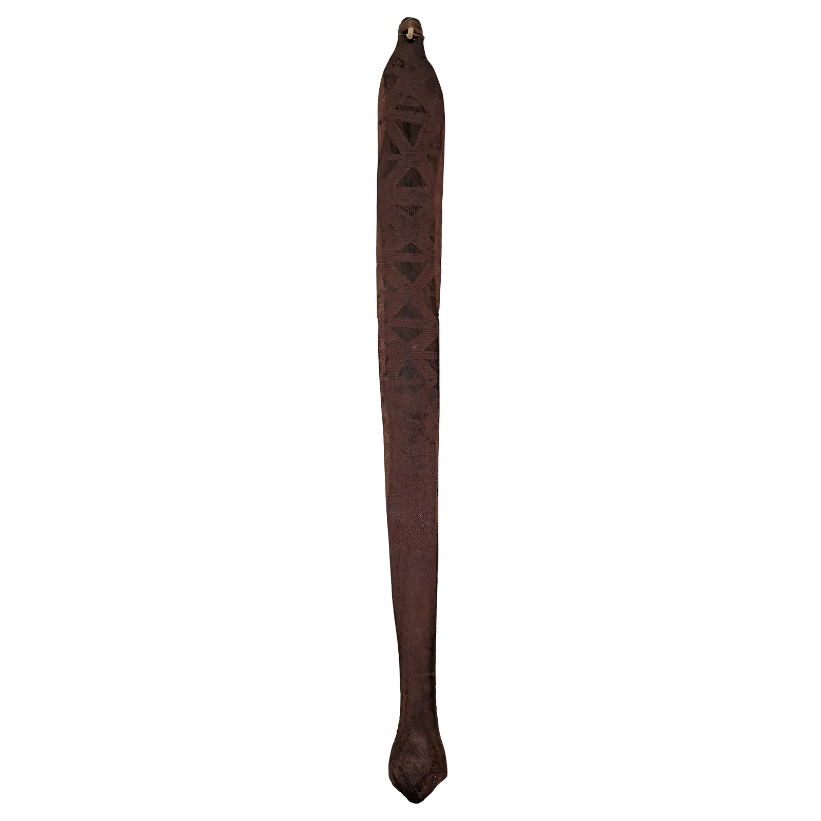 Artist Once Known, Woomera, c.1970, carved wood, 78 x 7 x 3 cm
