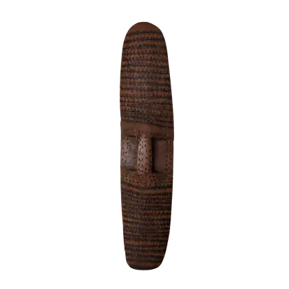 Artist Once Known, Central Desert Parrying Shield, c.1950, carved wood, 64 x 14 x 6