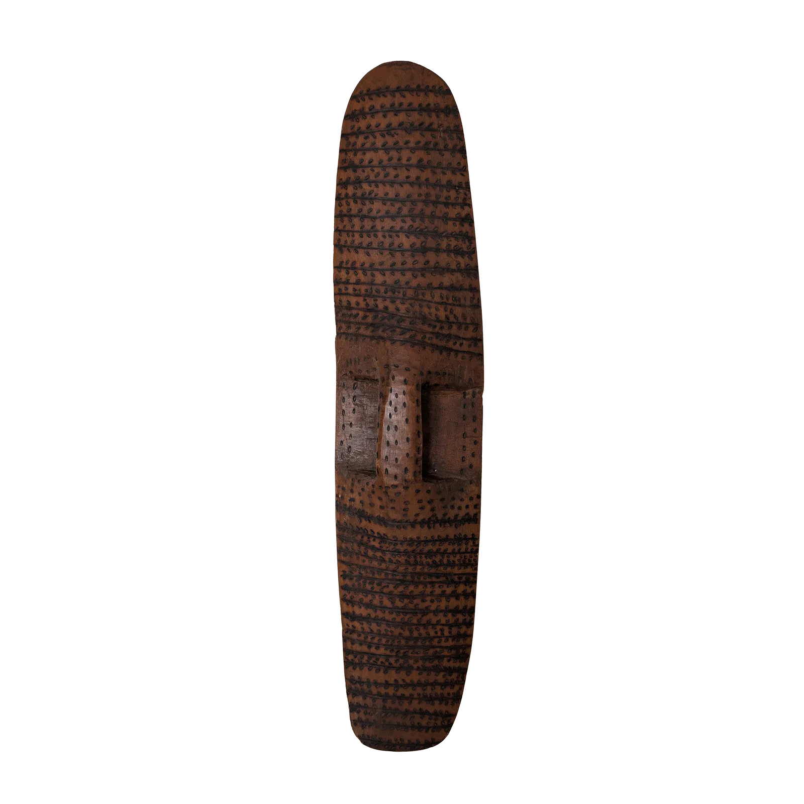Artist Once Known, Central Desert Parrying Shield, c.1950, carved wood, 64 x 14 x 6