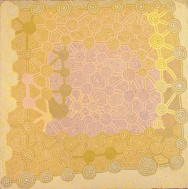 Johnny Yungut, Tjungirri, 1998, synthetic polymer paint on Belgian linen, 122 x 122 cm
