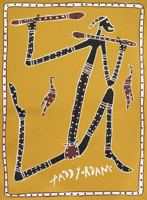 Paddy Wainburranga Fordham, Mimih Man Hunting, 0.2, synthetic polymer paint on canvas, 58 x 79 cm