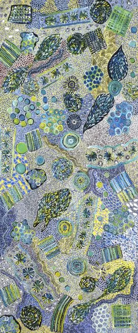Janet Golder Kngwarreye, My Country, 2016, synthetic polymer paint on canvas, 200 x 85 cm
