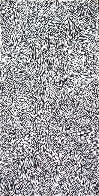 Janet Golder Kngwarreye, Yam Flower, 2007, synthetic polymer paint on canvas, 89 x 178 cm