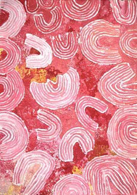 Naata Nungurrayi, Womens Ceremoy, 2000, synthetic polymer paint on Belgian linen, 122 x 172 cm