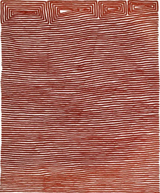 Ronnie Tjampitjinpa, Water Dreaming, 2001, synthetic polymer paint on Belgian linen, 180 x 152 cm