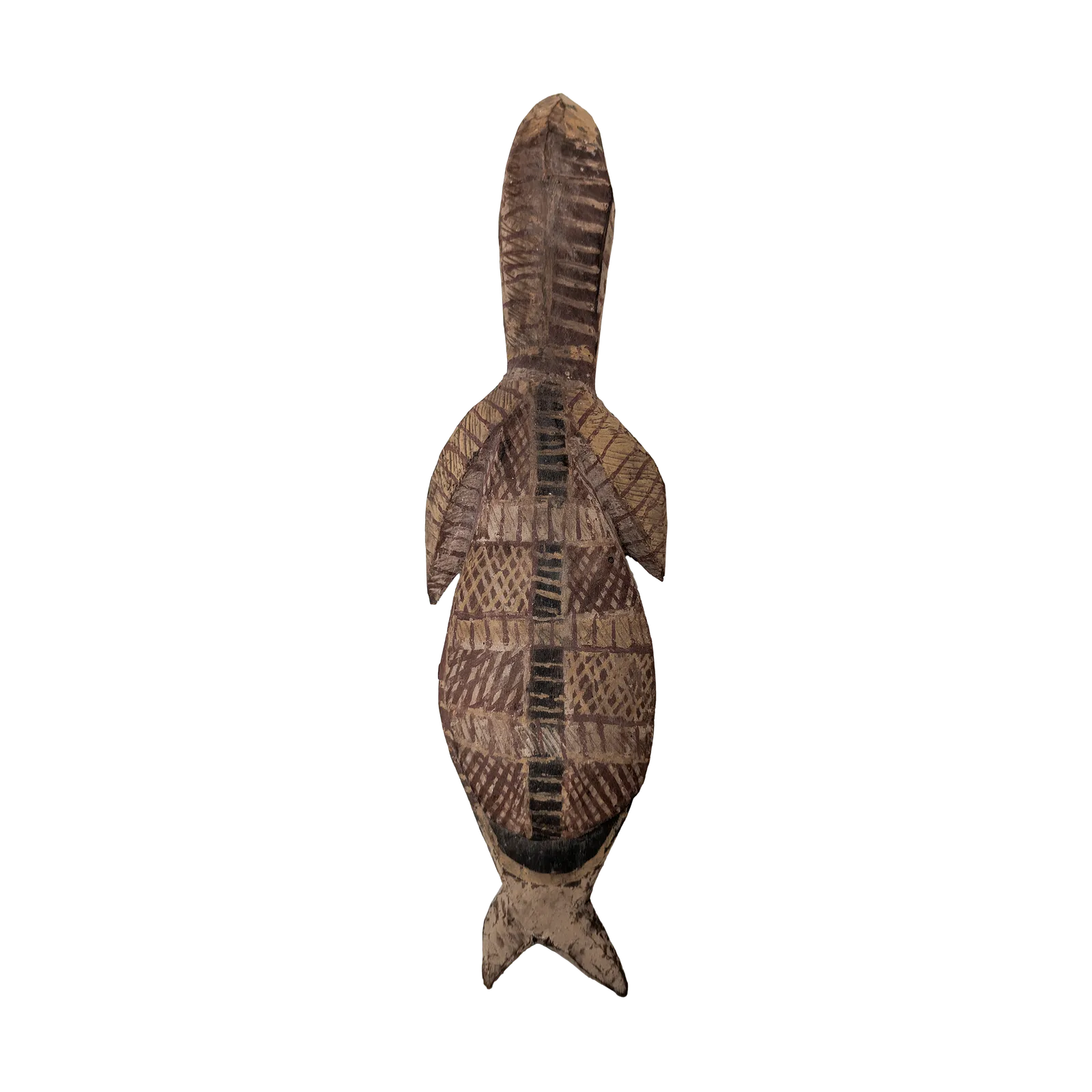 Artist Once Known, Rare Tiwi Island Artefact, c.1950, natural earth pigments on wood, 40 x 12 x 5 cm (irregular)