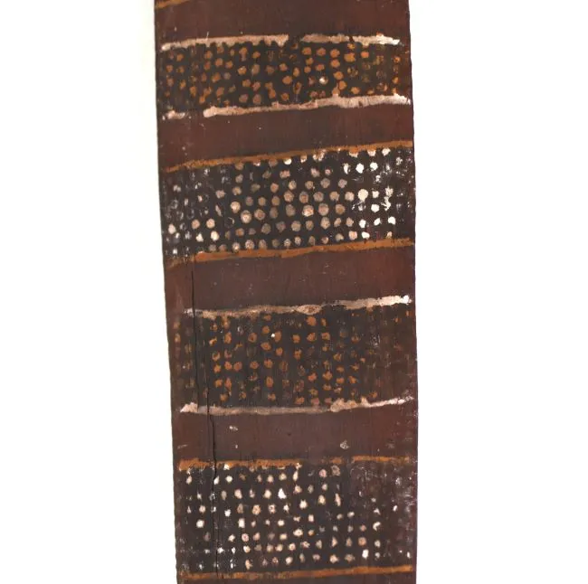 Artist Once Known, Tiwi Ceremonial Weapons, c. 1950s, natural earth pigments on wood, 58 x 7.5 x 3.5 cm